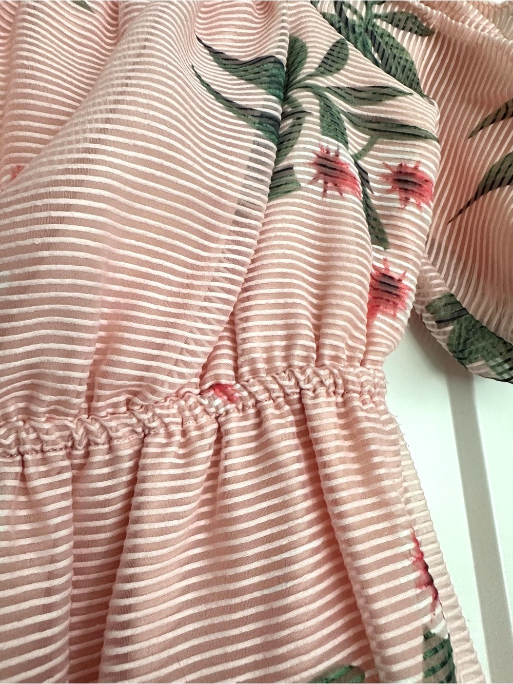 Pink Floral Off-Shoulder Mini Dress - Picture 2 of 6